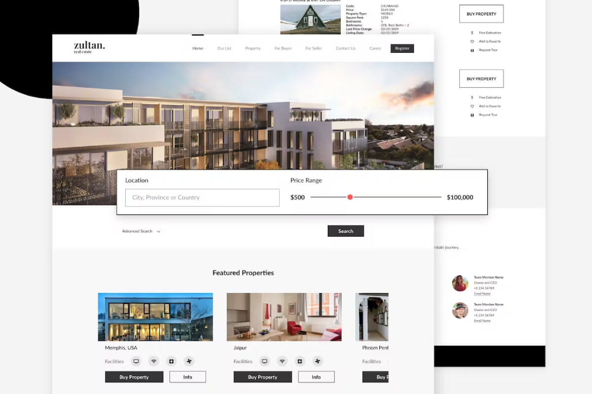 Create a real estate website