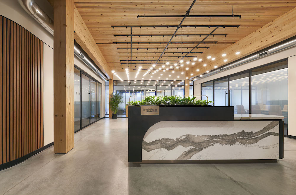 office building showcase its lobby, common areas, and individual office spaces.